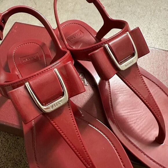 Bally Red Patent Sandals Size 6.5/37 In Box - Picture 3 of 6